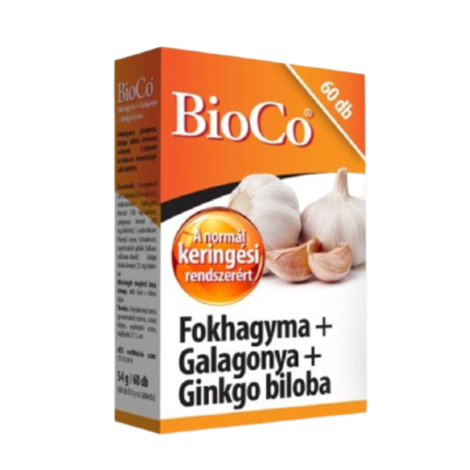 Bioco fokhagyma + galagonya + ginkgo biloba 60 db Bioco fokhagyma + galagonya + ginkgo biloba 60 db