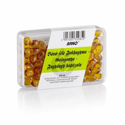Bano-féle Fokhagyma-Galagonya-Fagyöngy kapszula 100 db Bano-féle Fokhagyma-Galagonya-Fagyöngy kapszula 100 db