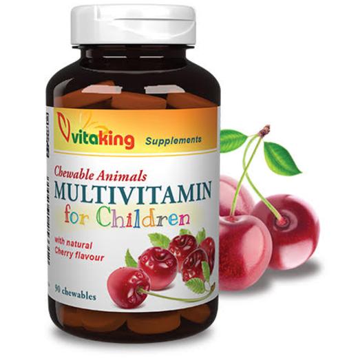 Vitaking gyerek multivitamin meggyes ízben rágótabletta 90 db