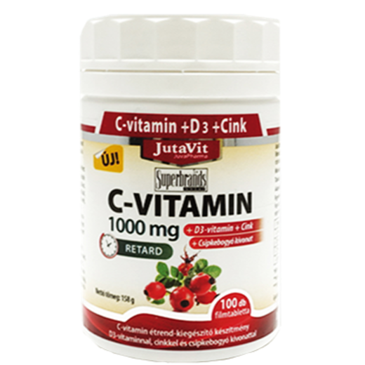 Jutavit C-vitamin 1000 mg+csipkebogyó+D3-vitamin+Cink 100 db